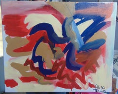 El Corazon, Original, Acrylic Pastel Oil Paint on Canvas, Heart Abstract. Signed