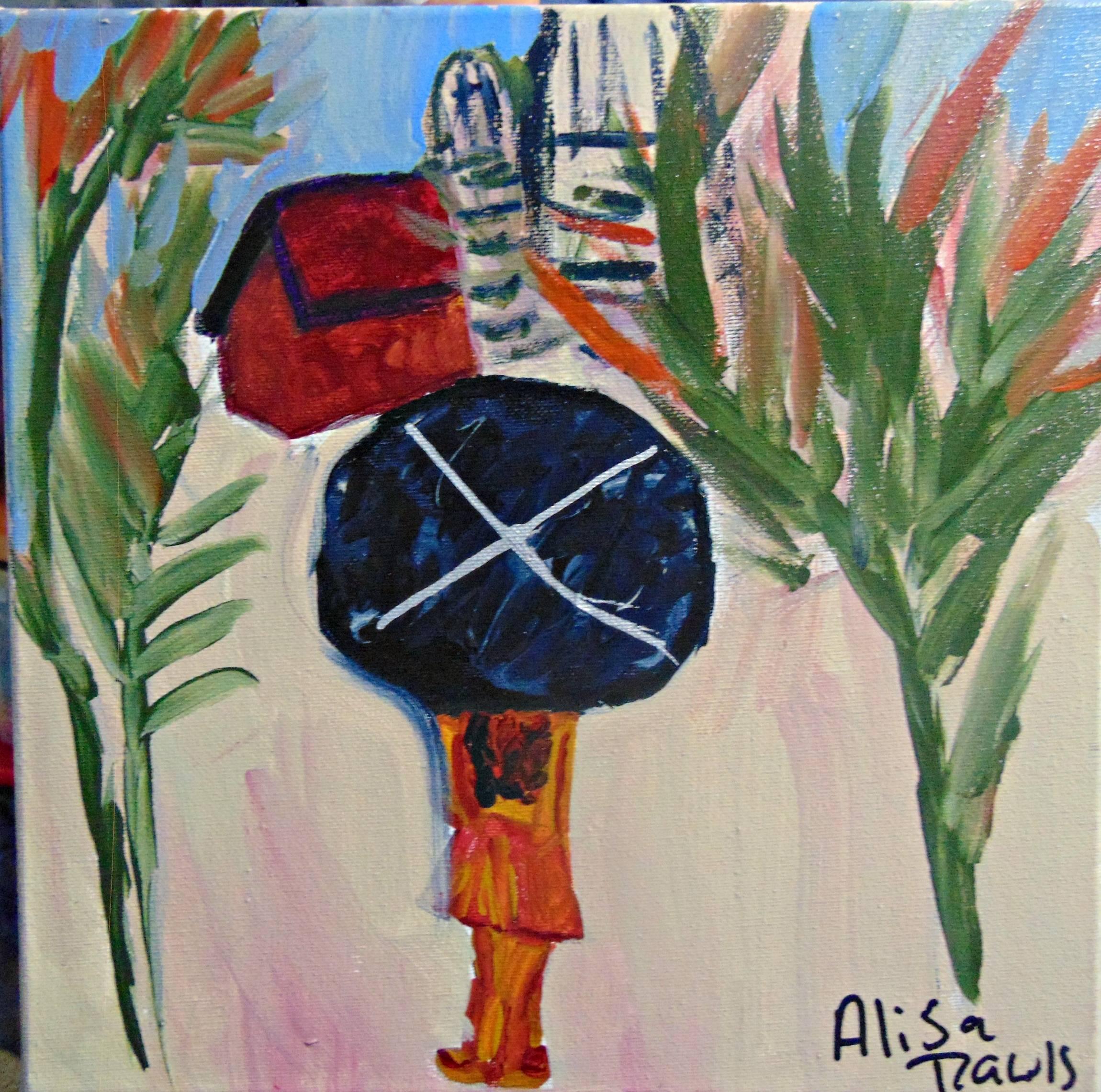 Alisa Rawls Abstract Painting - La Nina Y La Sombrilla