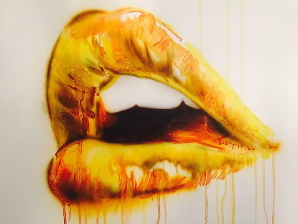 Sin City Gold, Artist Proof, Limited Edition of 5, Gold Yellow Lips. Signed