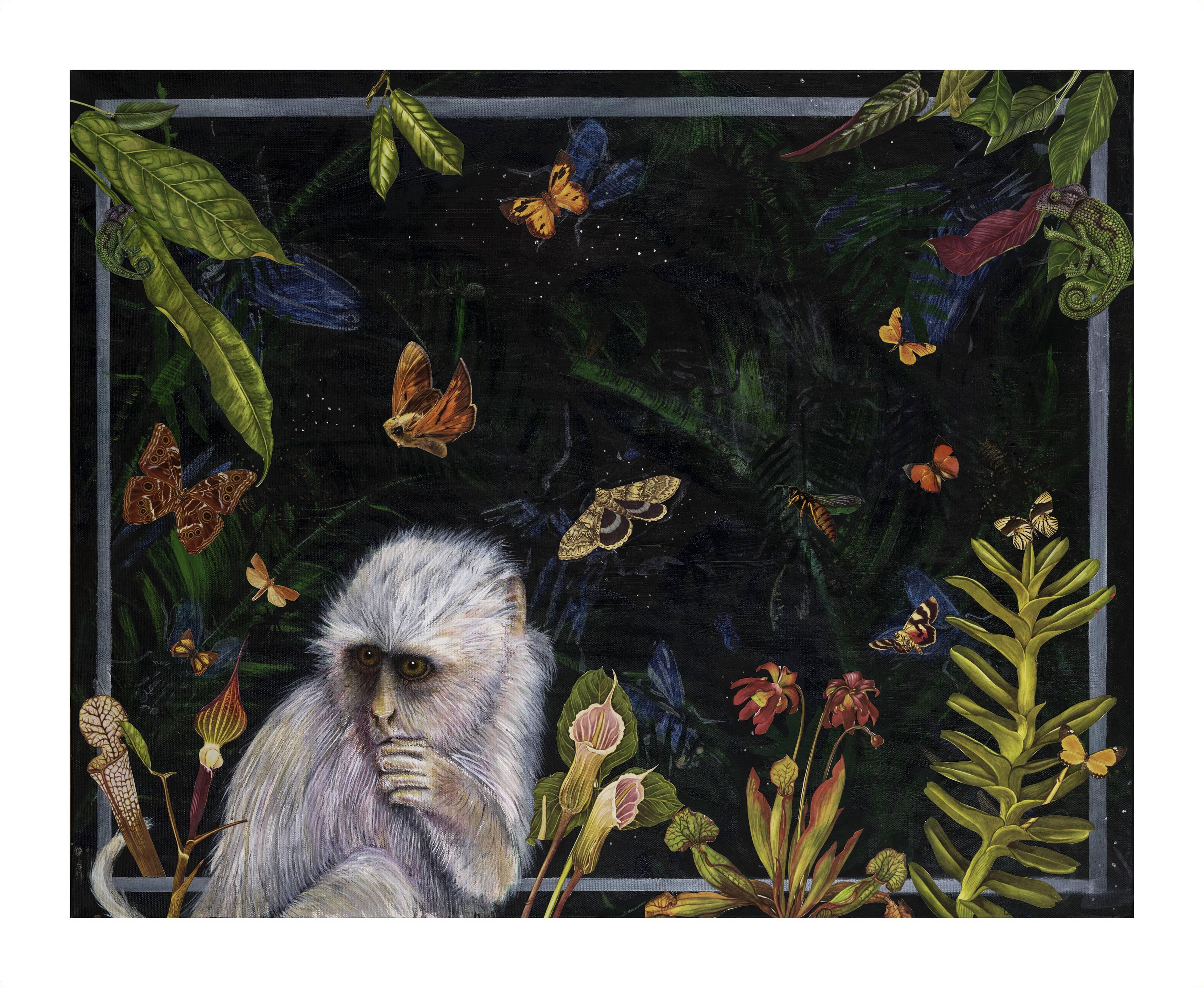 Jana Nicole Print - IN THE NIGHT GARDEN, Limited Edition of 10. Hand embellished with Color Pencil