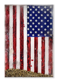 SPENT - Original, American Flag, Political Piece, Bullets, Spent shell casing