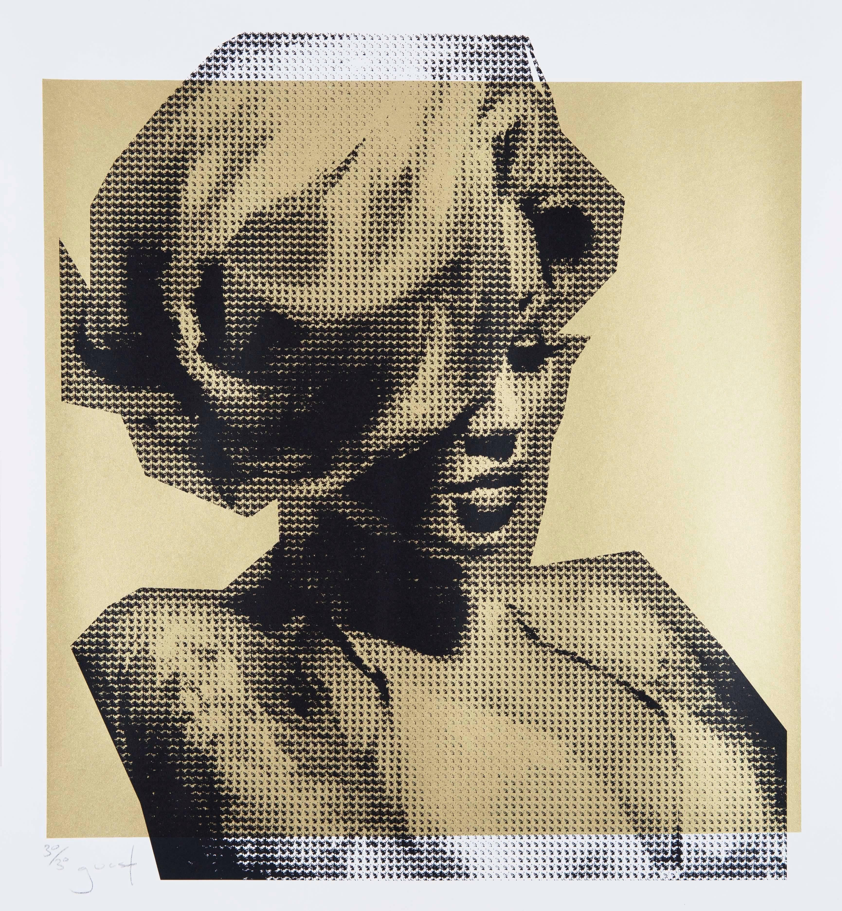 Chris Guest Figurative Print - Becky Gold Edition