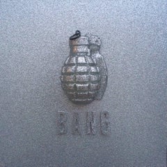 Bang Silver, Original, Handcast from an Antique Hand Grenade, Glass, Glitter 