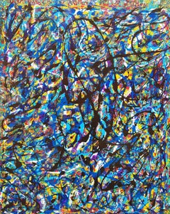 Neptune's Nemesis, Abstract, Acrylic, Canvas, Resin, Original, Signed Good Review