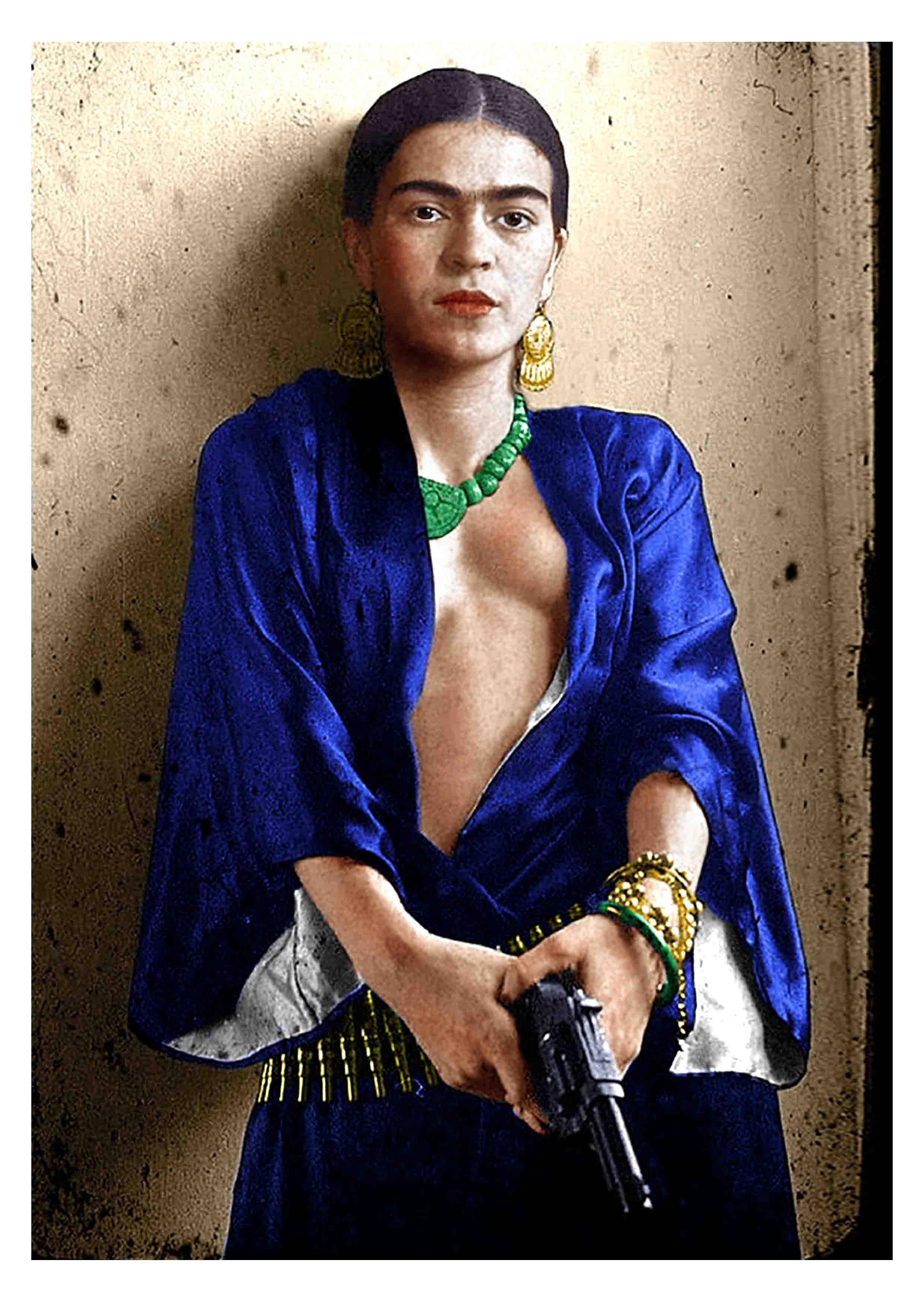 Stephen Potter Figurative Print - Frida Figurative print. A3 Print  Painting  Mixed Media Ltd Ed Personally Signed