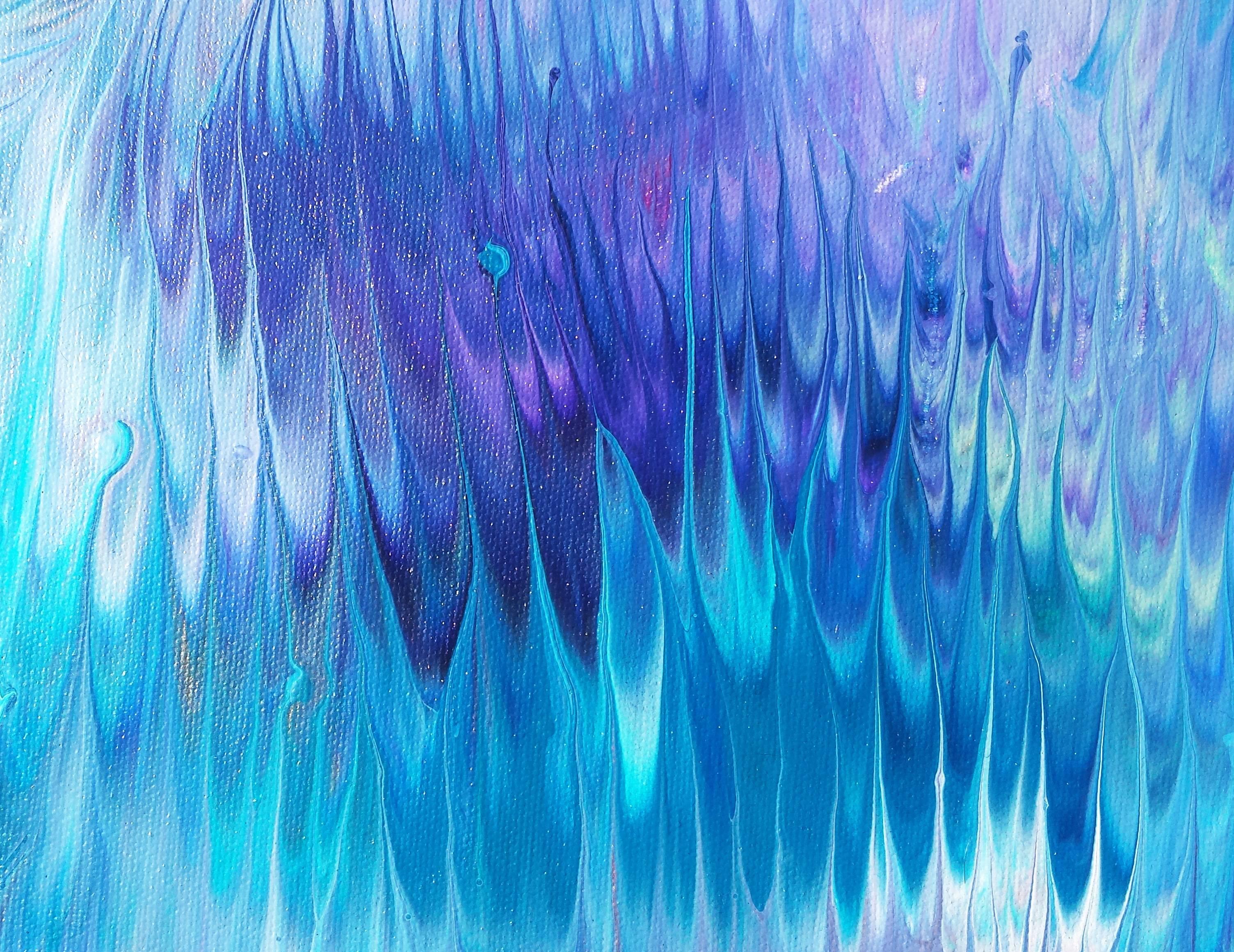 Transcendence II. Original.  - Blue Abstract Painting by Alexandra Romano