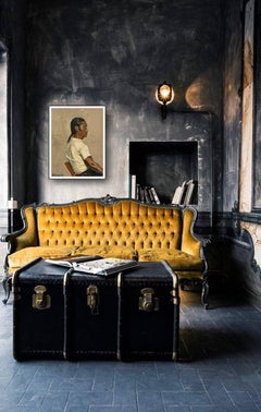 Dorje. Original. Oil Paint on Board, Traveller, A Tibetan man, looking towards g