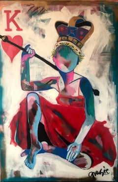 Queen of Hearts, Original. Oil on canvas Original 21st Century Contemporary Art