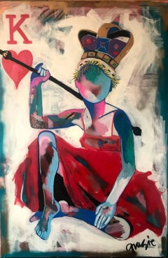 Queen of Hearts, Original. Oil on canvas Original 21st Century Contemporary Art 