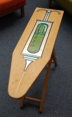 Used Ironing Bored, Art on an Ironing Board, Injection needle, Contemporary, Signed.