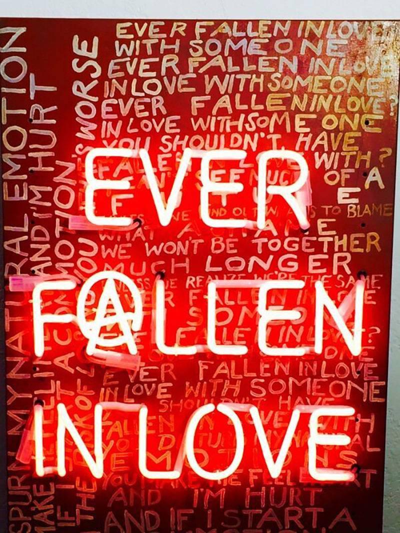 Ever Fallen, Original. neon  - Mixed Media Art by Mark Sloper