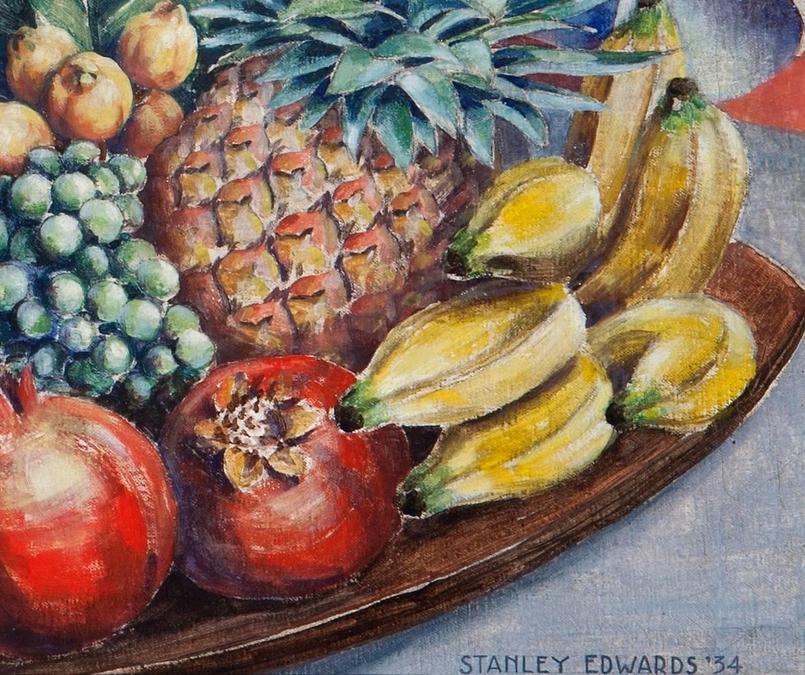 Roman Bust with Fruit - Painting by Stanley Murray Edwards