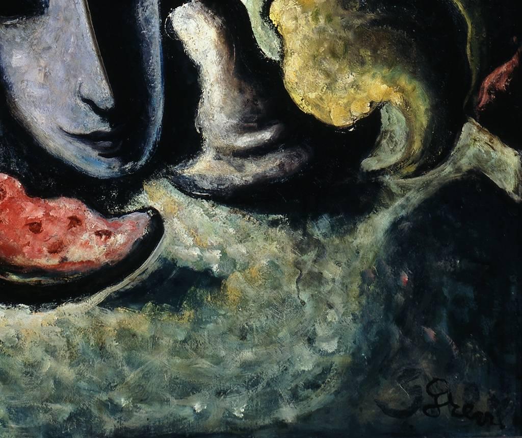 The Blue Mask - Painting by Nils Gren