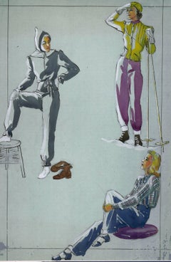 Skiing Fashion Illustration