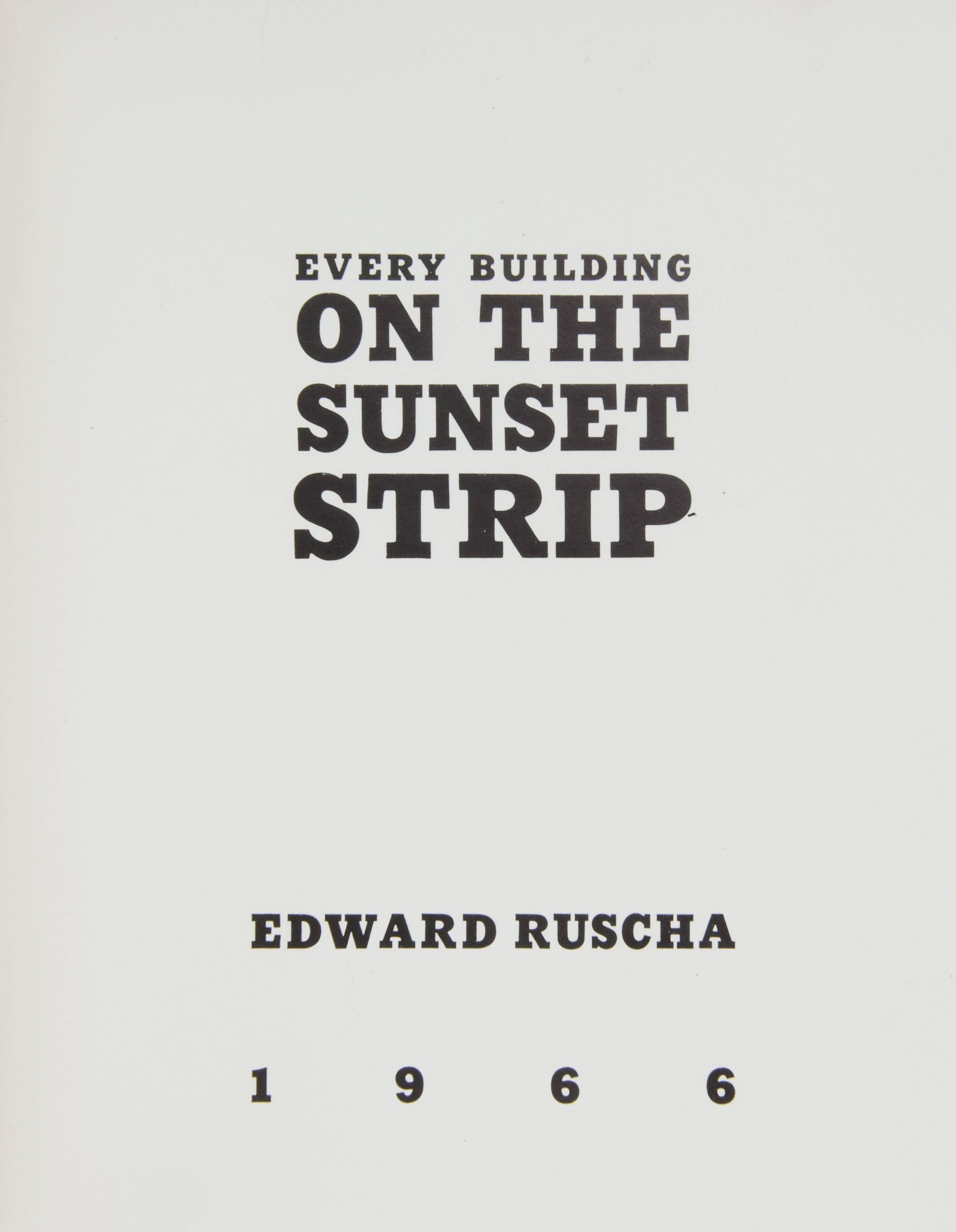 Ed Ruscha Black and White Photograph - EDWARD RUSCHA. Every Building on the Sunset Strip