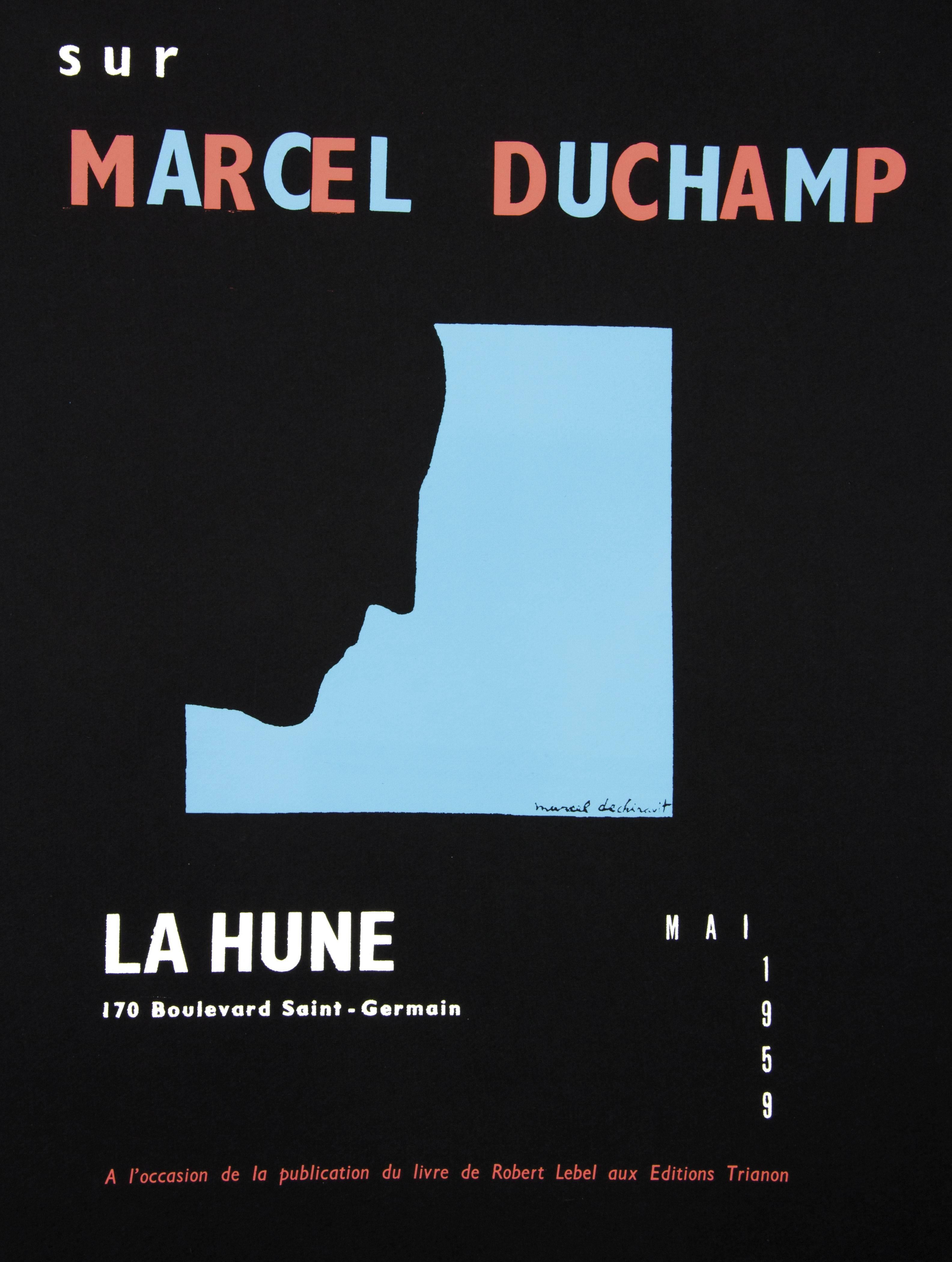 Marcel Duchamp Portrait Print – DUCHAMP. Original Duchamp-Siebdruckplakats: Selbstporträt in Profil, Original