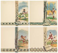 Set of 4 Original Baseball Scorecards, circa 1880