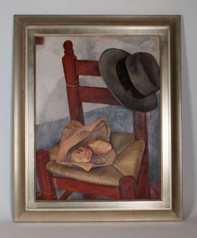 The Felt Hat Oil on Canvas - Painting by Victor Arnautoff