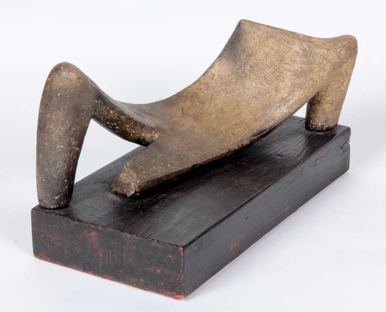 American Modern Post-War Reclining nude sculpture - Brown Nude Sculpture by Gertrude Burgess Murphy