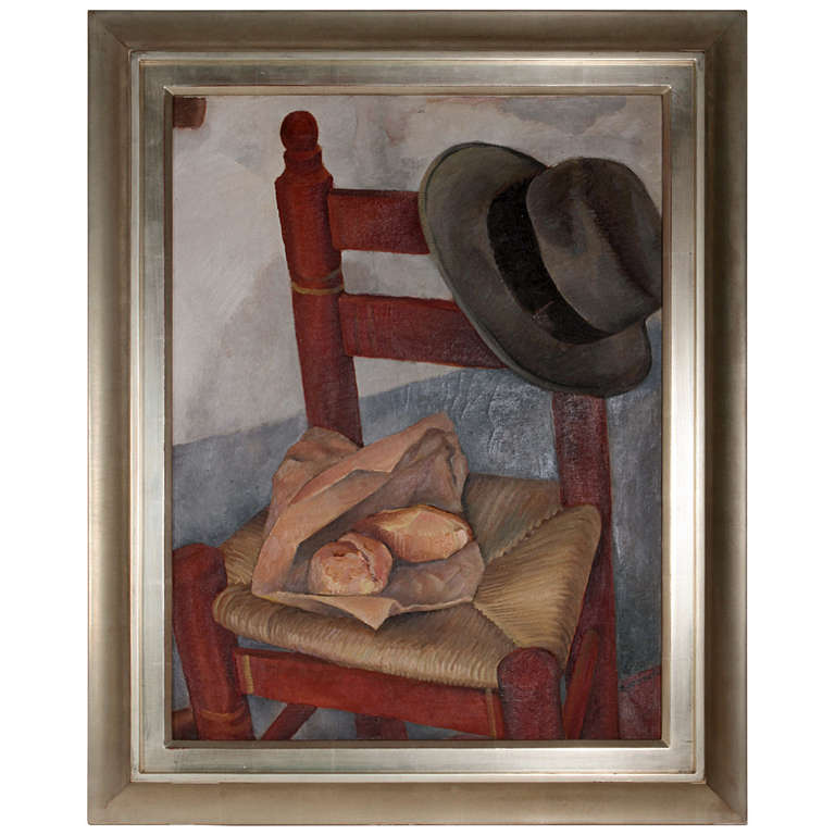 Victor Arnautoff Still-Life Painting - The Felt Hat Oil on Canvas