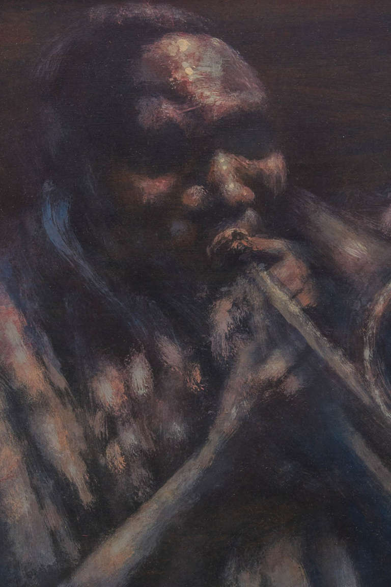 Jim Robinson & Percy Humphrey - New Orleans Jazz (Preservation Hall Portraits) - Painting by Noel Rockmore