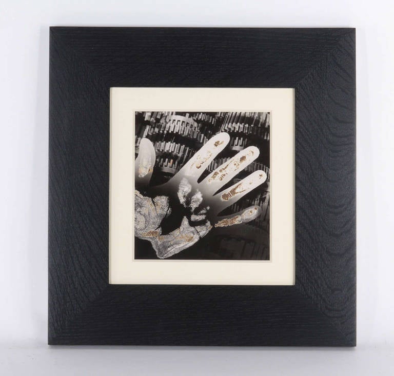 Gears with hand - Photogram / Solarization - Dada Photograph by Edmund Kesting
