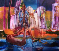 maja ruznic paintings Wailing Sisters, Maja Ruznic, Oil Paint, Figurative Abstraction, Abstract