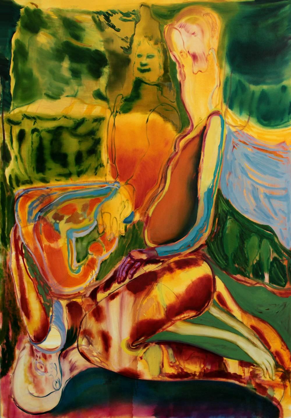 Maja Ruznic, artista prolifica e attiva, è principalmente una pittrice, una narratrice che evoca forme e narrazioni da minerali macinati, olio spalmato e tele macchiate. Macchia le tele con colori profondi e terrosi, estraendo i corpi dalle pozze di