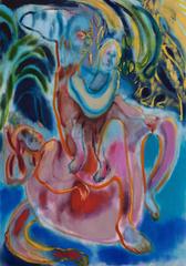 Moon Kisses, Maja Ruznic, Oil Paint, Figurative Abstraction, Abstract