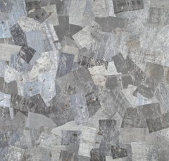 Silver Square (2), Robert Larson, Tobacco Foil, Linen, Geometric, Abstract