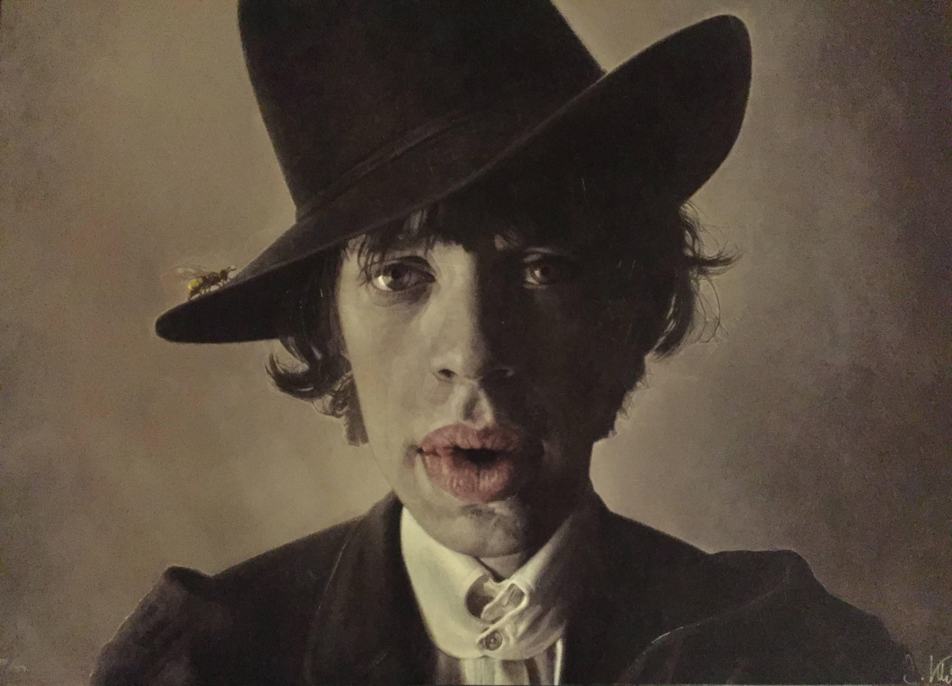 Sebastian Kruger Portrait Print - Mick With Wasp