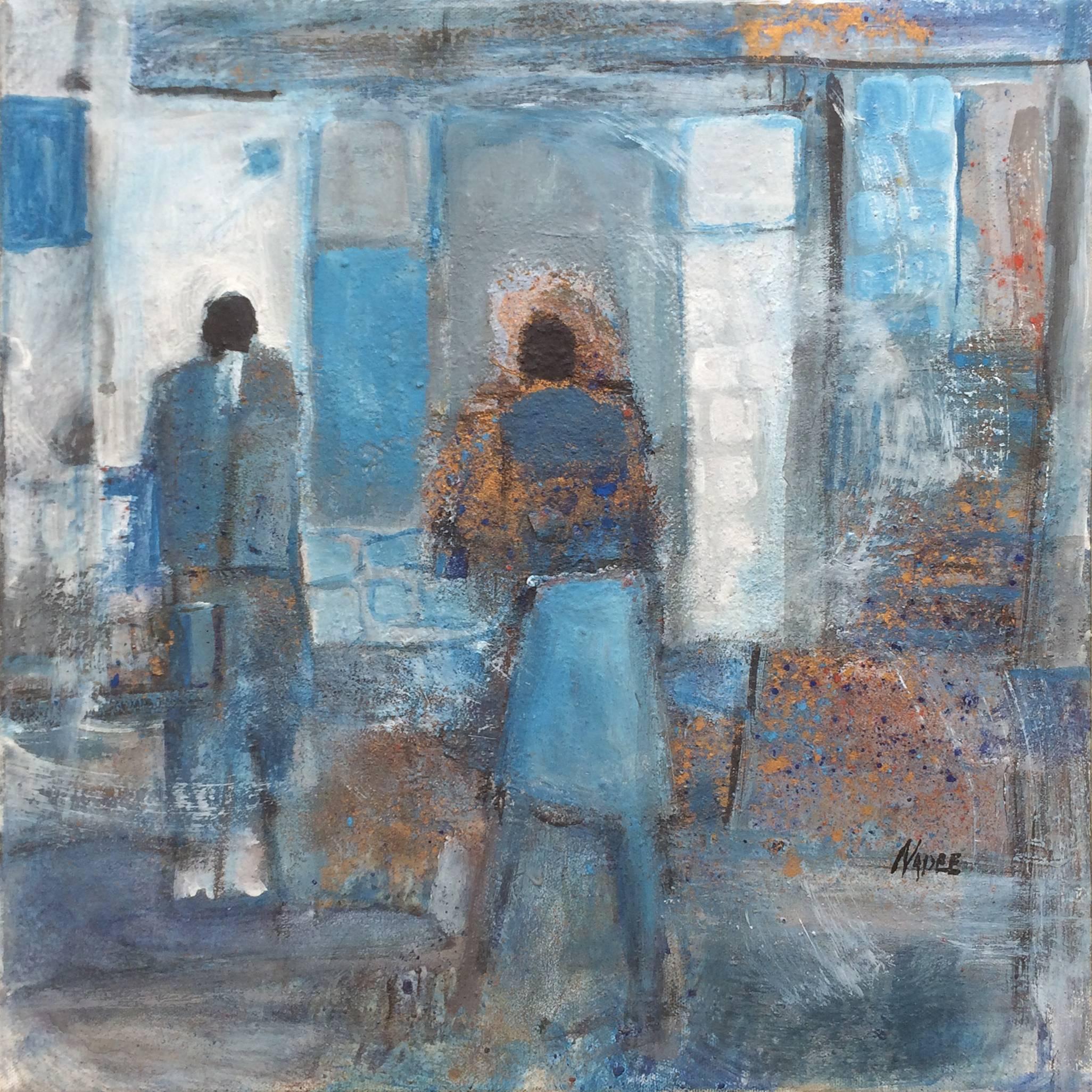 Nadee Abstract Painting - Estrangement Bleu 2