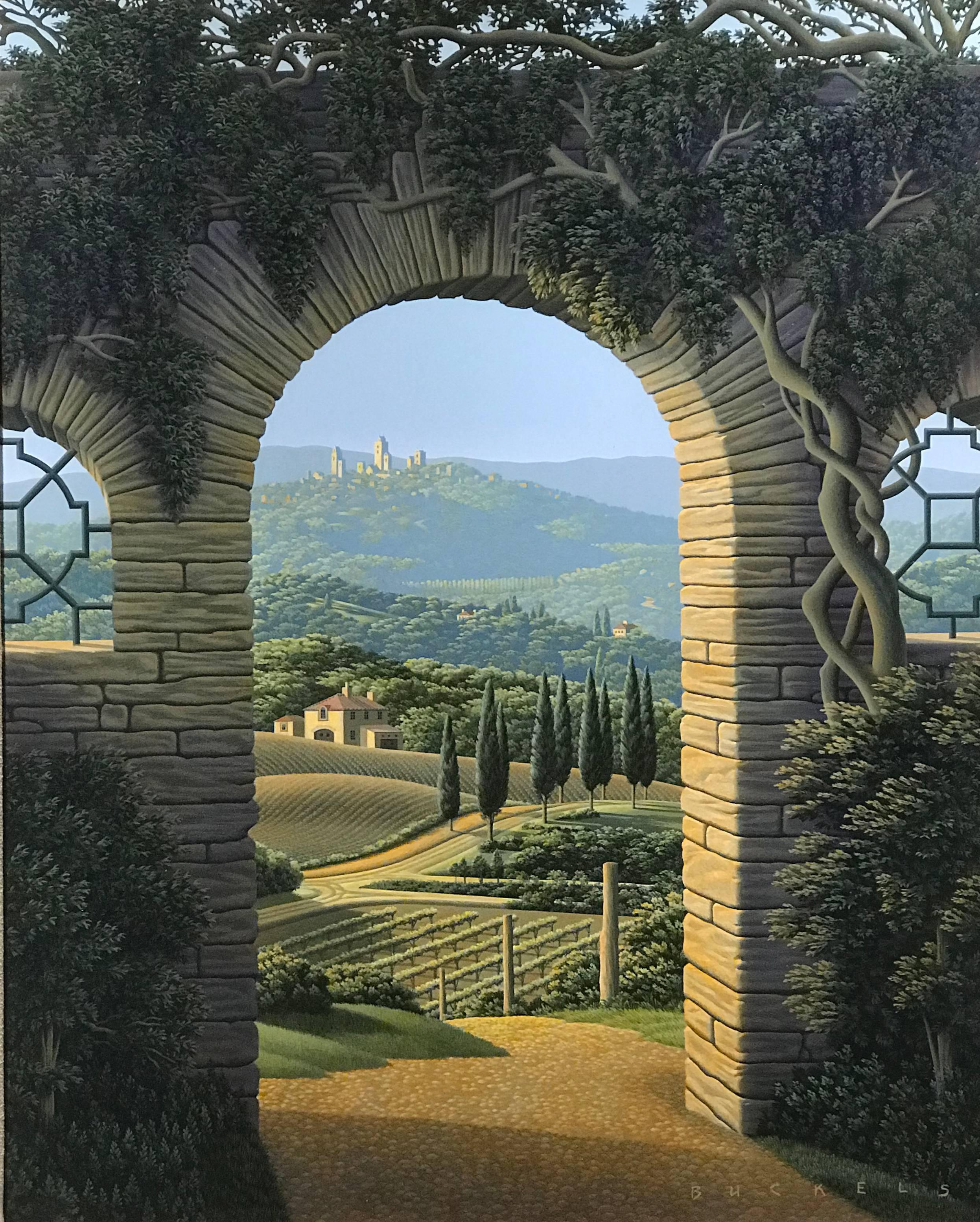 Jim Buckels Landscape Painting - Towers Of san Gimignano