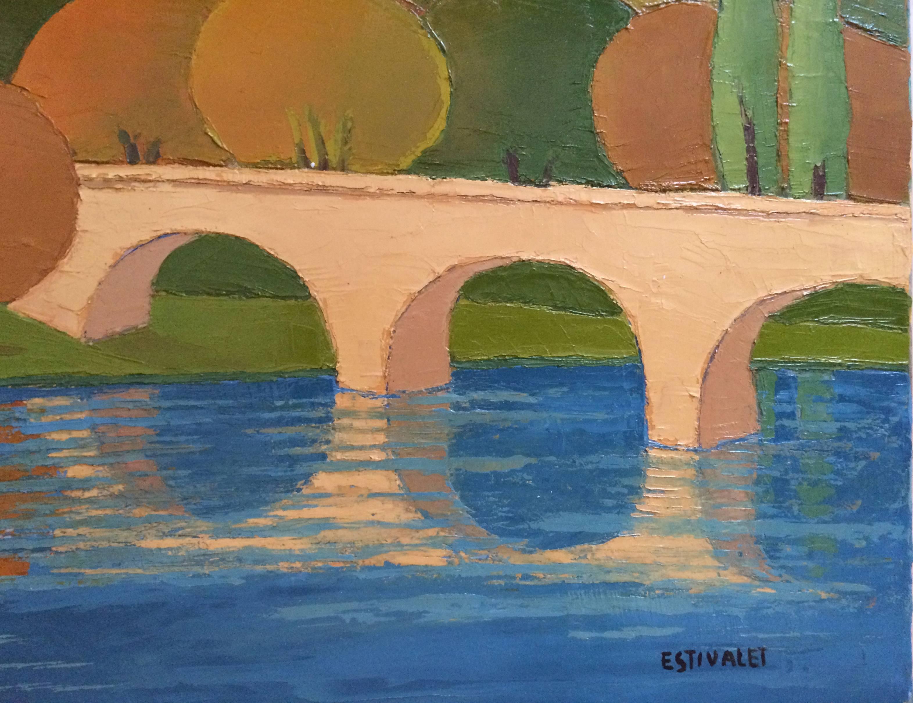 Le Pont - Painting by Elisabeth Estivalet