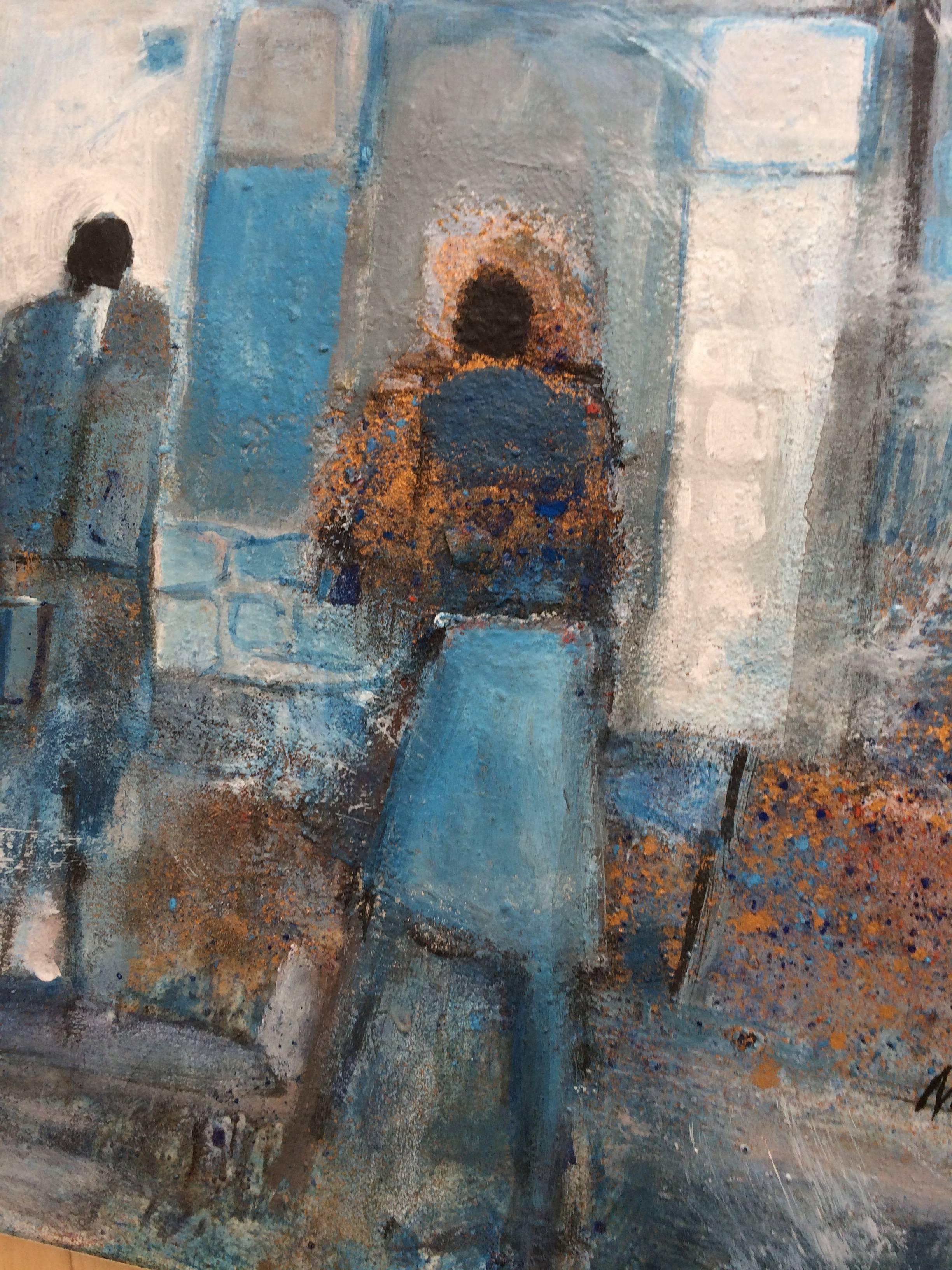 Estrangement Bleu 2 - Painting by Nadee