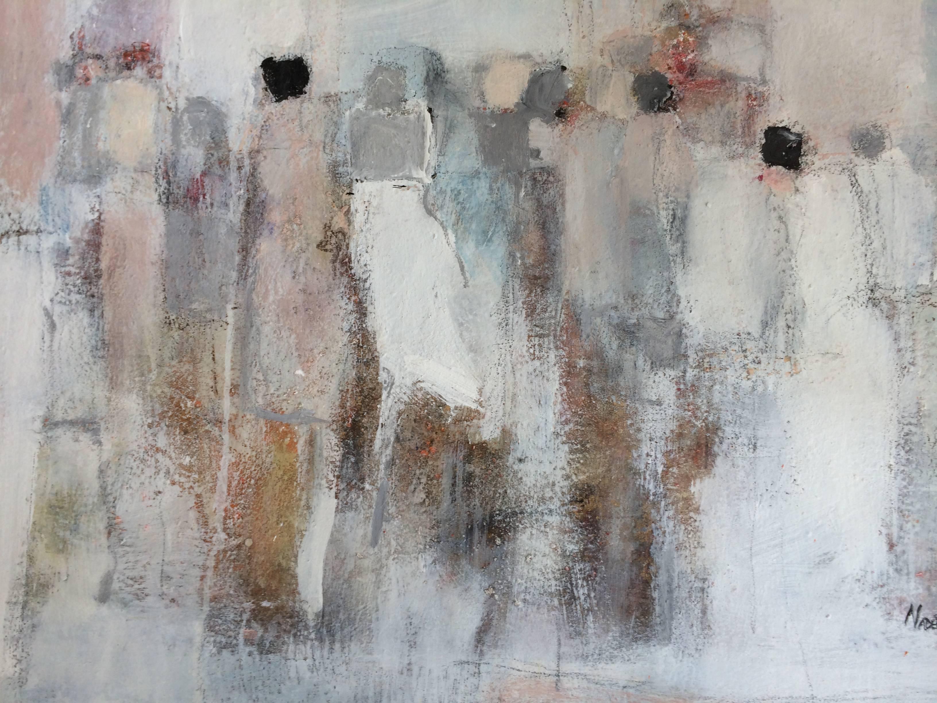 Nadee explores the human figure through trace, movement and memory. Her unique mixed media style balances representation and abstraction as she seeks to create 