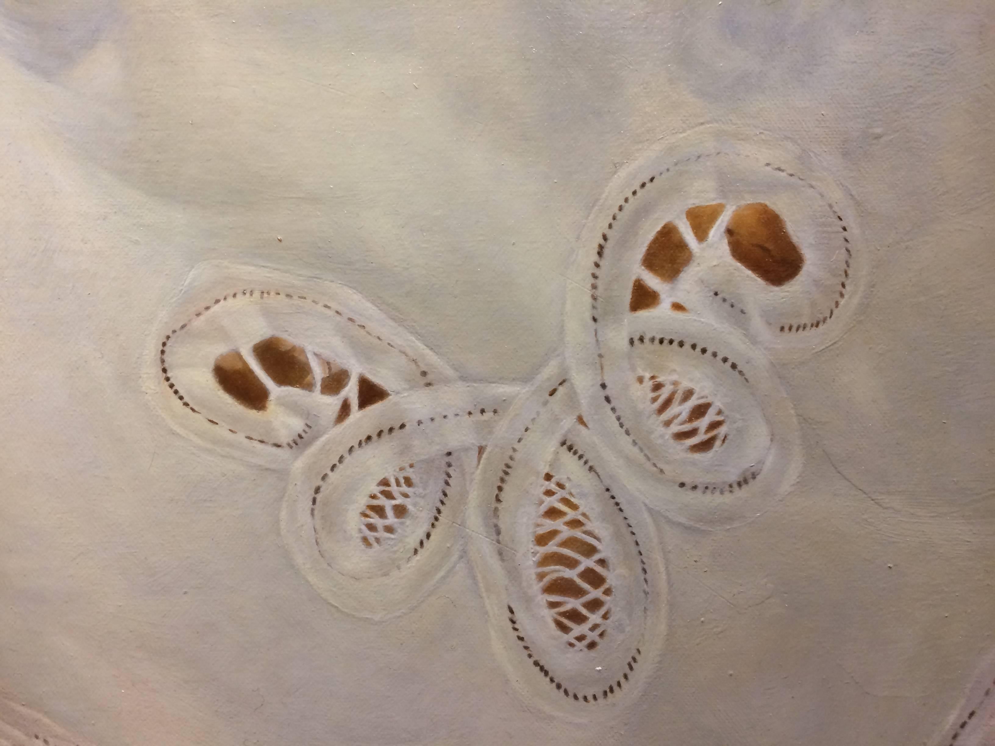 Pears On Cloth - Painting by Yingzhao Liu