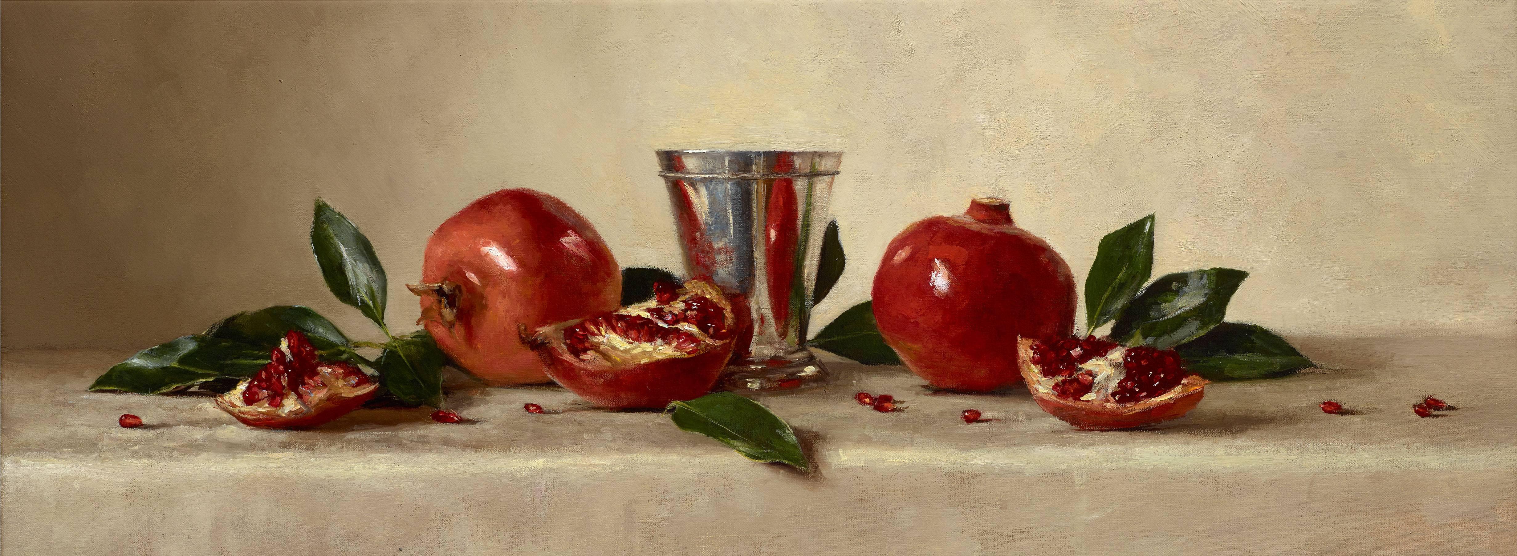 Sarah Lamb Still-Life Painting - Julep Cup and Pomegranates