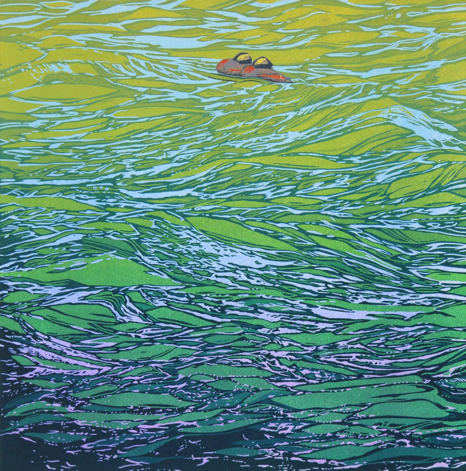 Sherrie York Animal Print - Wild Dreams, EV, 4/20 (water, birds, blue, green)