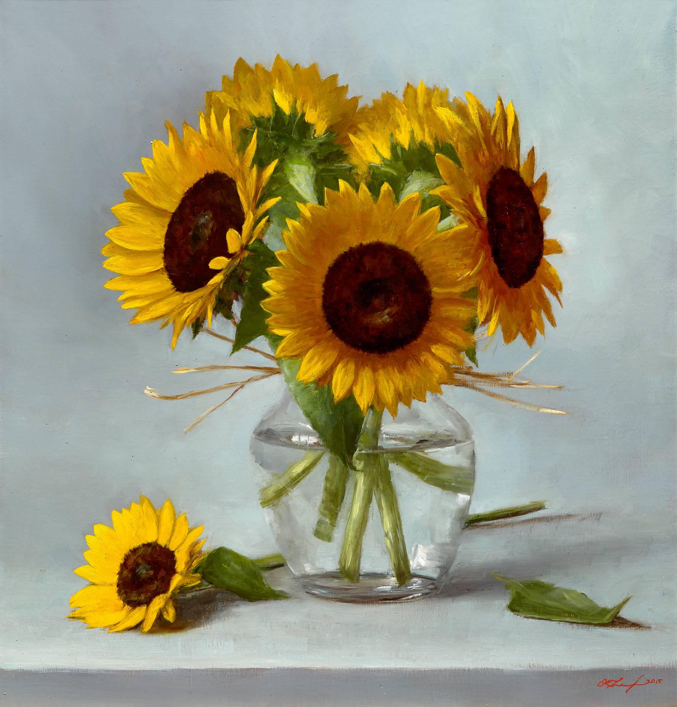 Sarah Lamb Still-Life Painting - Sunflowers