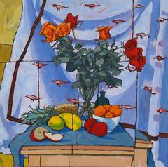 Roses and Fruit with Bird Cloth