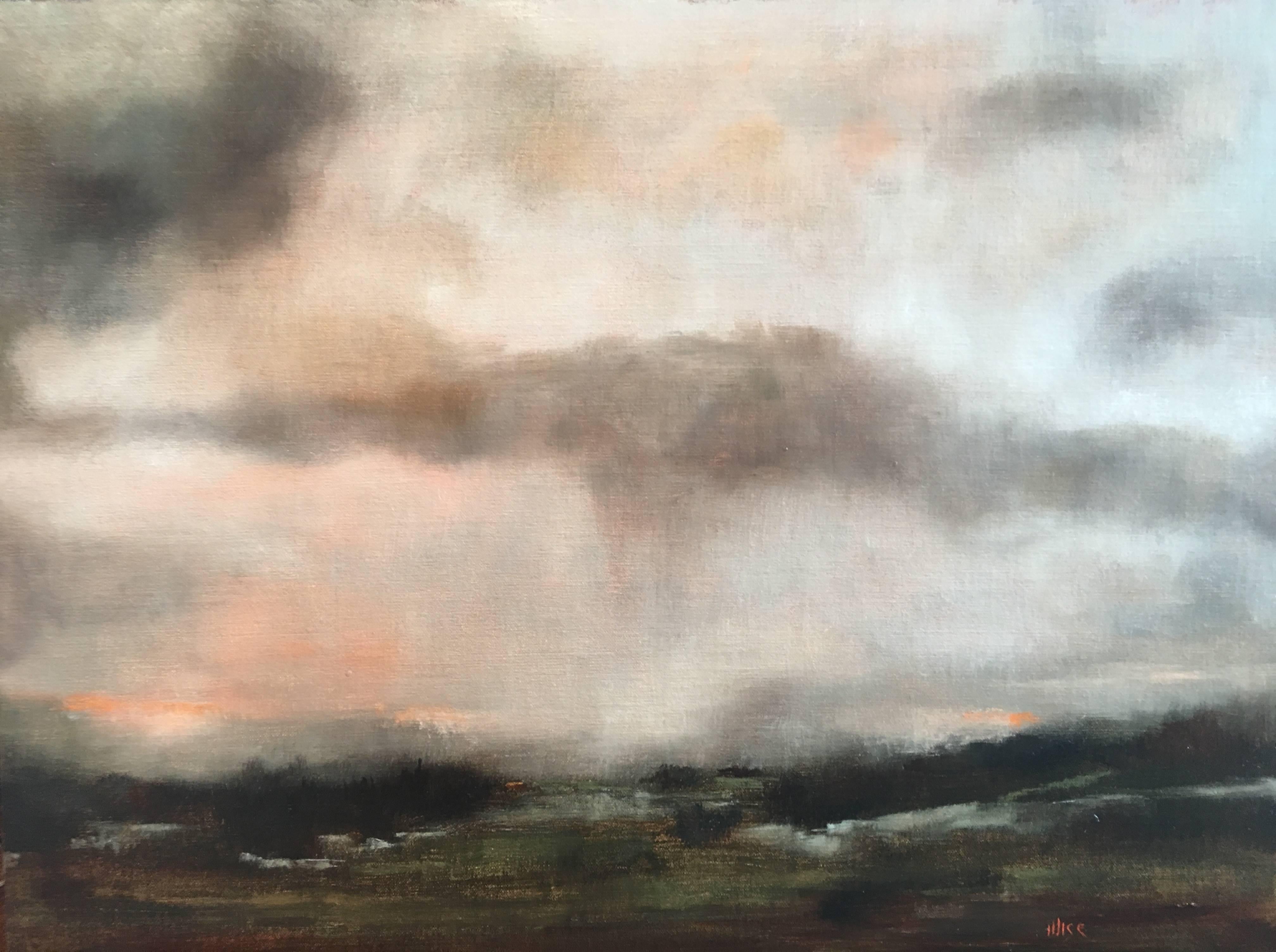 Marie Figge Wise Landscape Painting - Rain (landscape, moody sky, clouds)