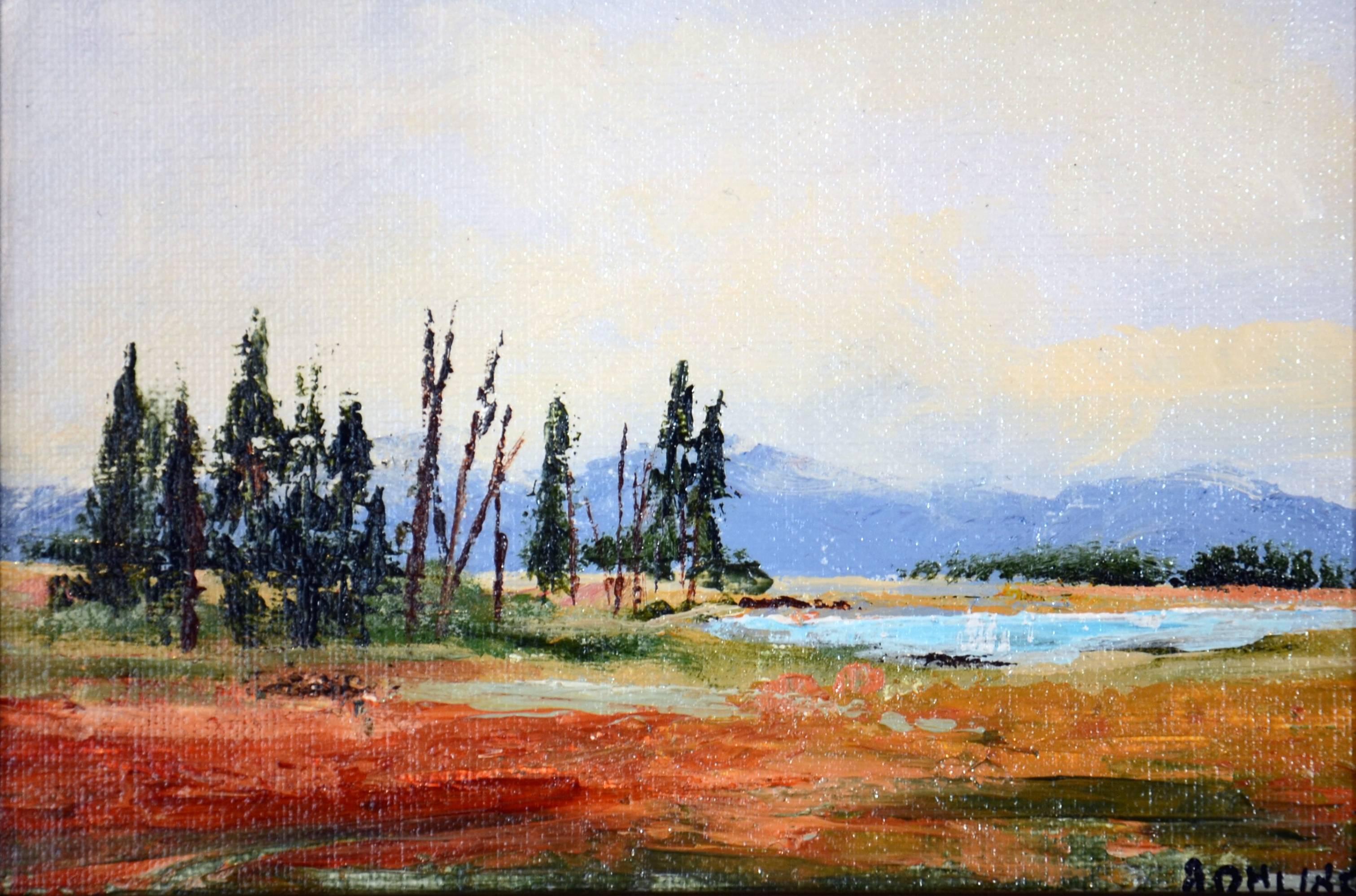 James Bohling Landscape Painting - Mountain Pool (landscape, mountains, pond)