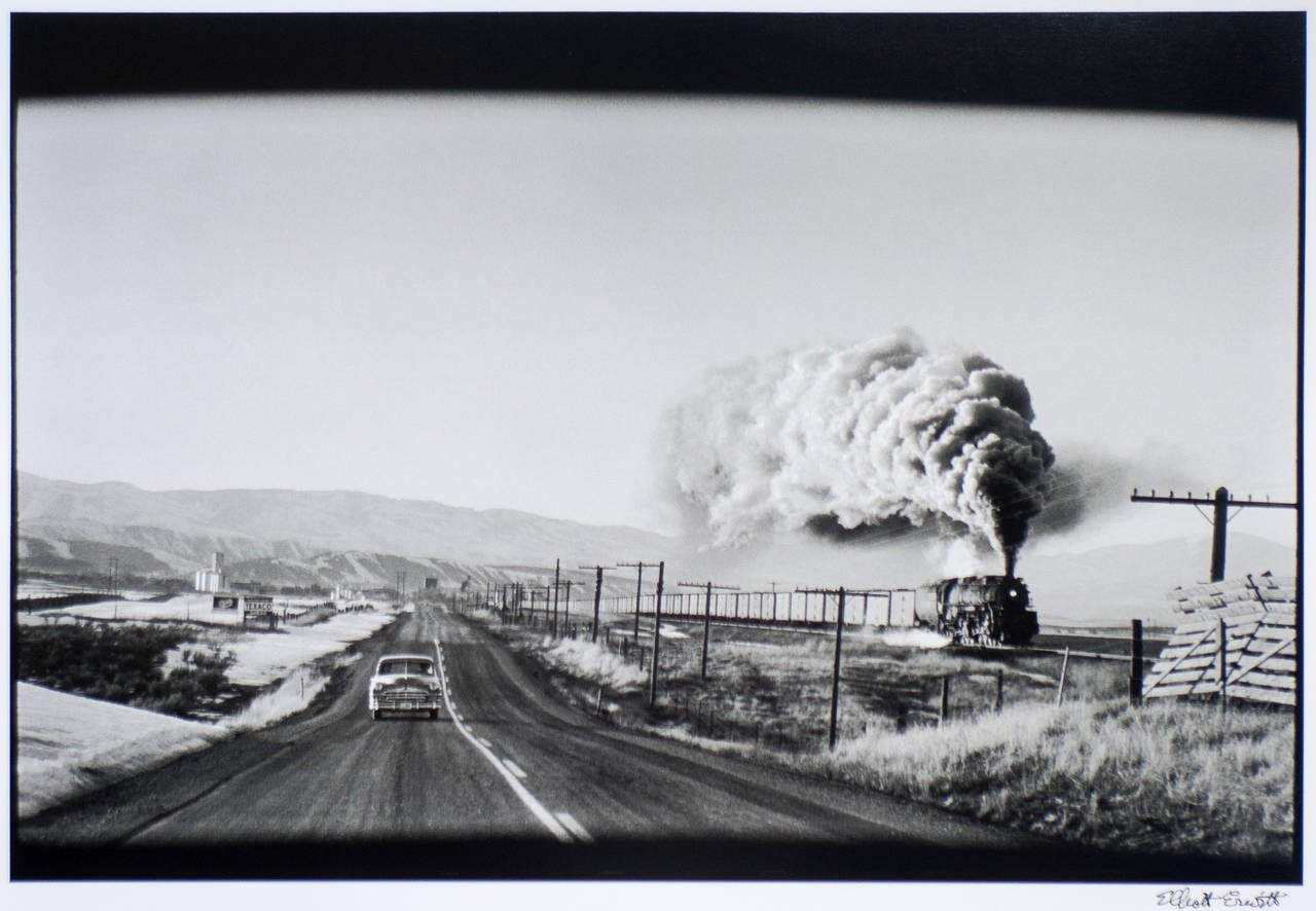 Elliott Erwitt Black and White Photograph - Steam Train, Wyoming