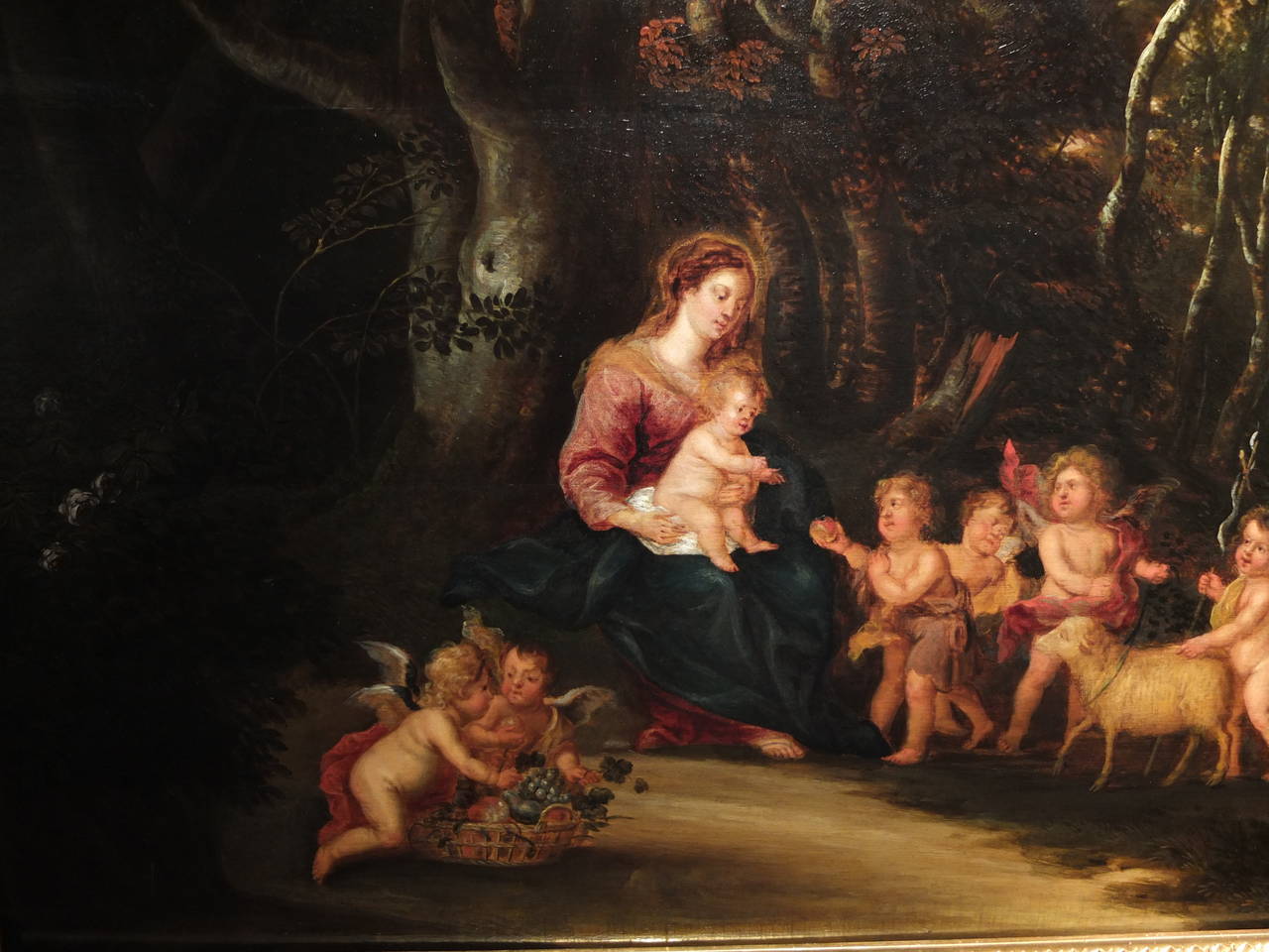 Madonna with child and Saint John the Baptist - Baroque Painting by Pieter van Avont