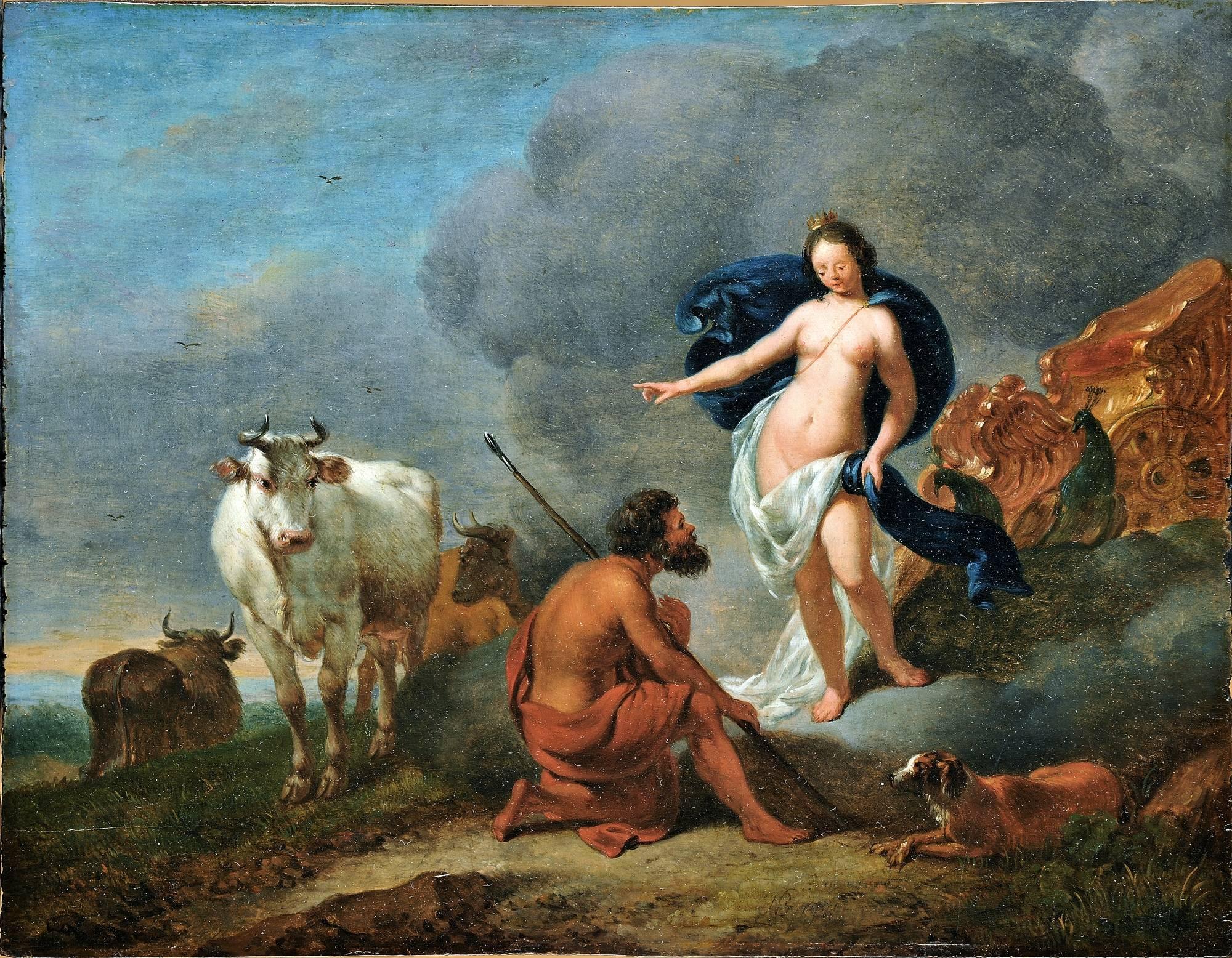 Nicolaes Pietersz. Berchem the Younger Figurative Painting - Hera and Io