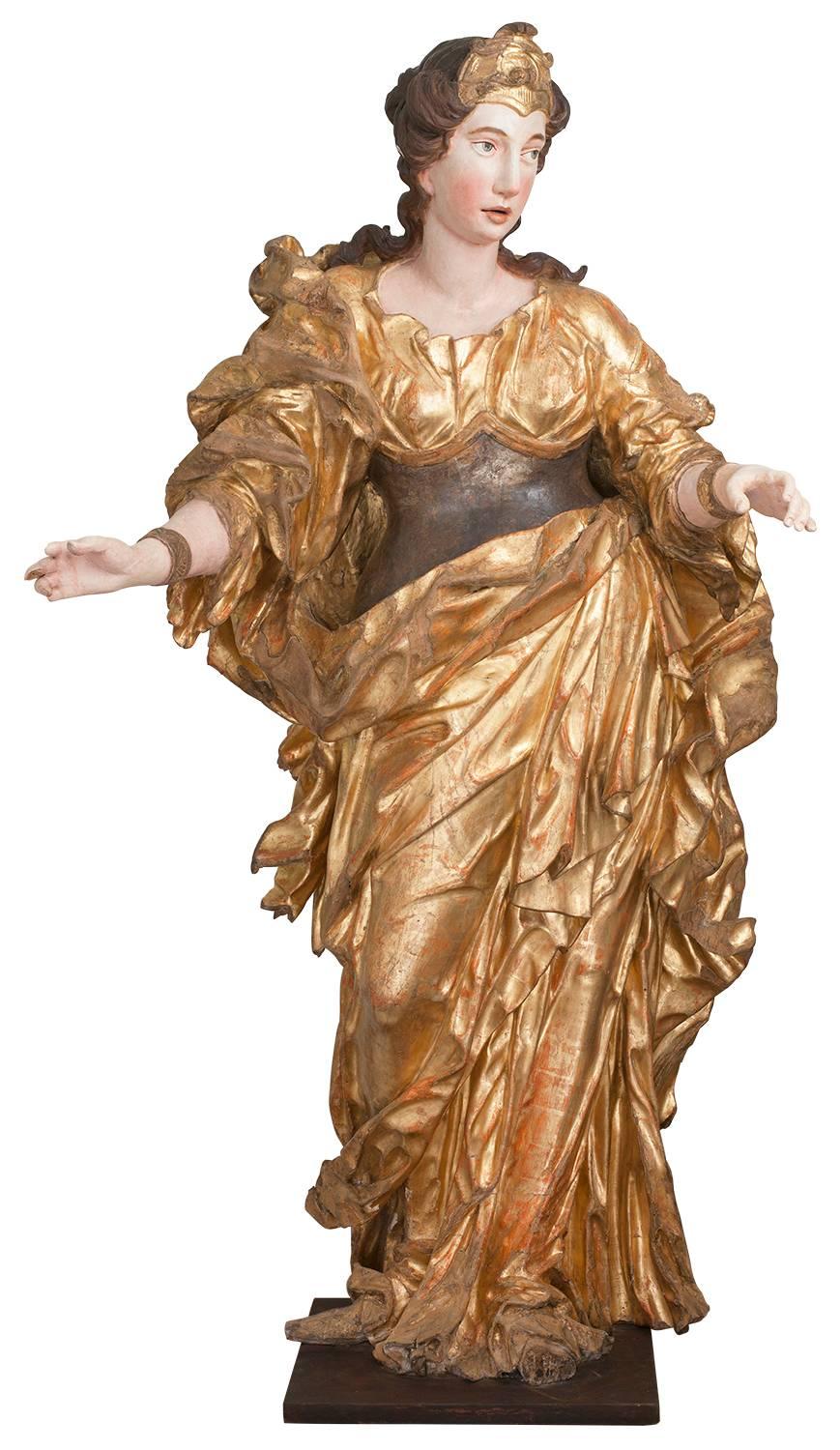 Andrea Brustolon Figurative Sculpture - Pair of lifesize Princesses, Italian, Baroque, Sculptures