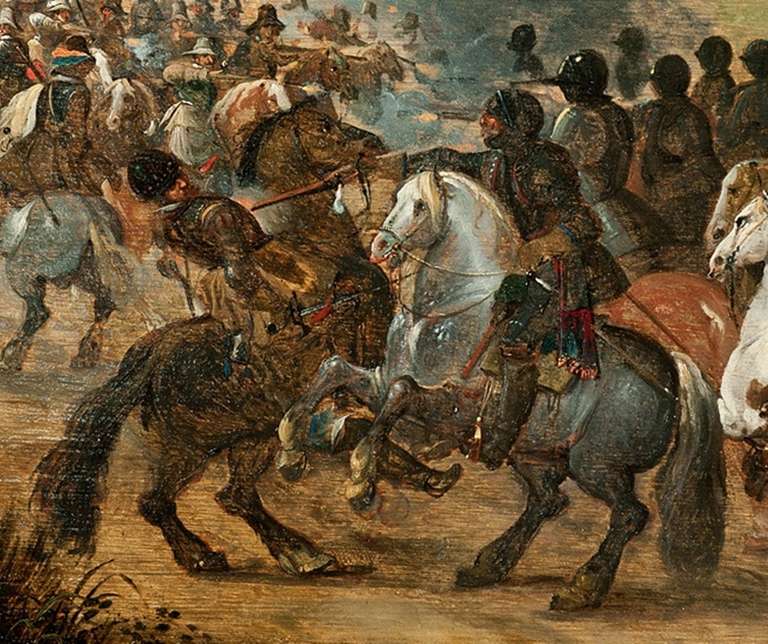 A cavalry skirmish - Painting by Sebastian Vrancx