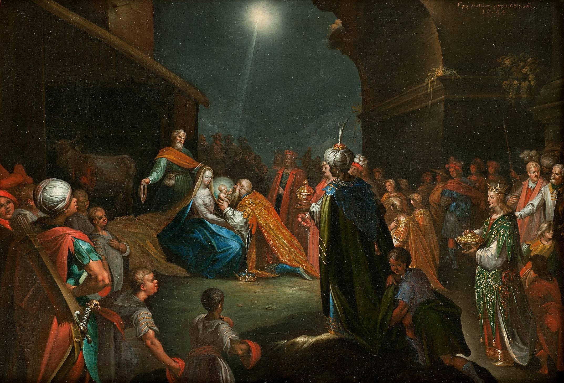 Adoration of the Magi - Painting by Franz C. Reicher