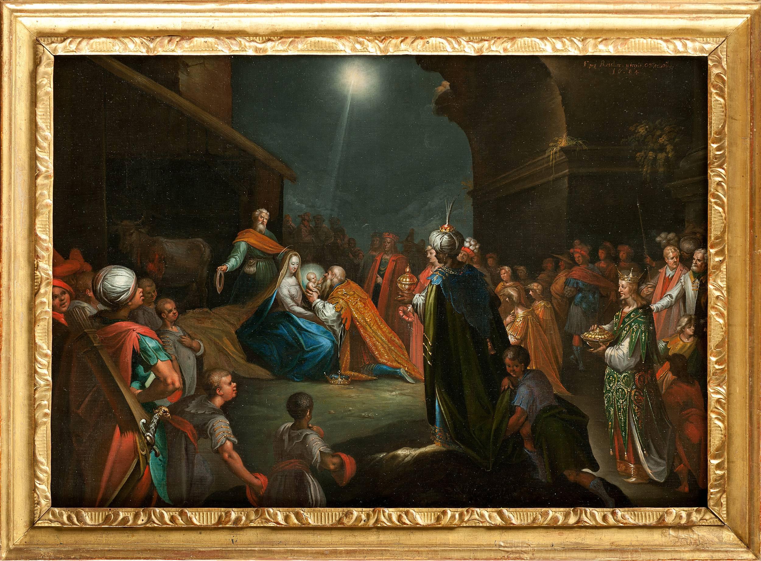 Franz C. Reicher Figurative Painting - Adoration of the Magi